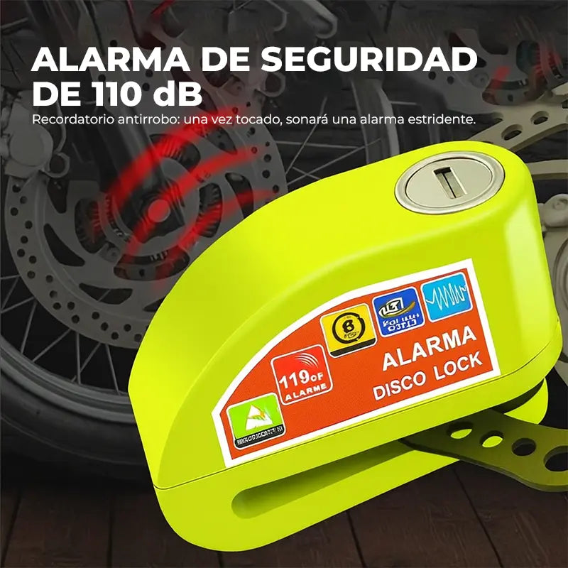CANDADO PARA MOTOS | Protección con alarma integrada, Tu moto segura en segundos🔐